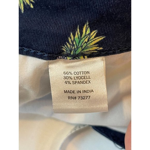 So Women's Favorite Midi Shorts Low Rise Pineapple Print Navy Blue Size 1 - Picture 8 of 9
